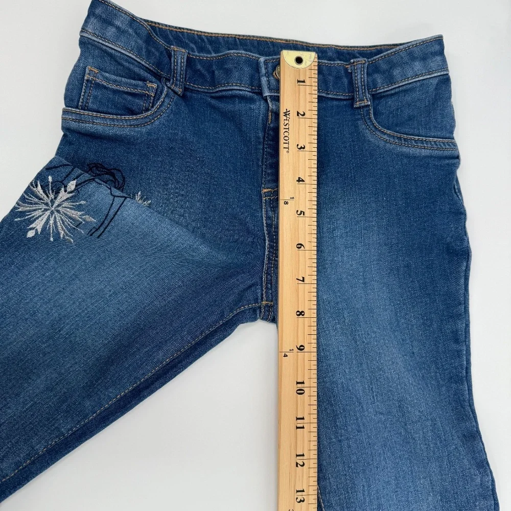 Disney Jumping Beans Jeans Girls 8 Blue Frozen Embroidered Elsa Limited Edition